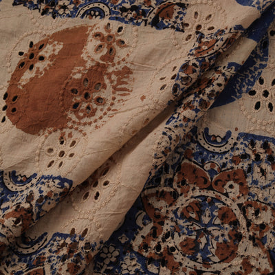 Natural Dyed Ajrakh Hand Block Print Cotton Hakoba Fabric 129