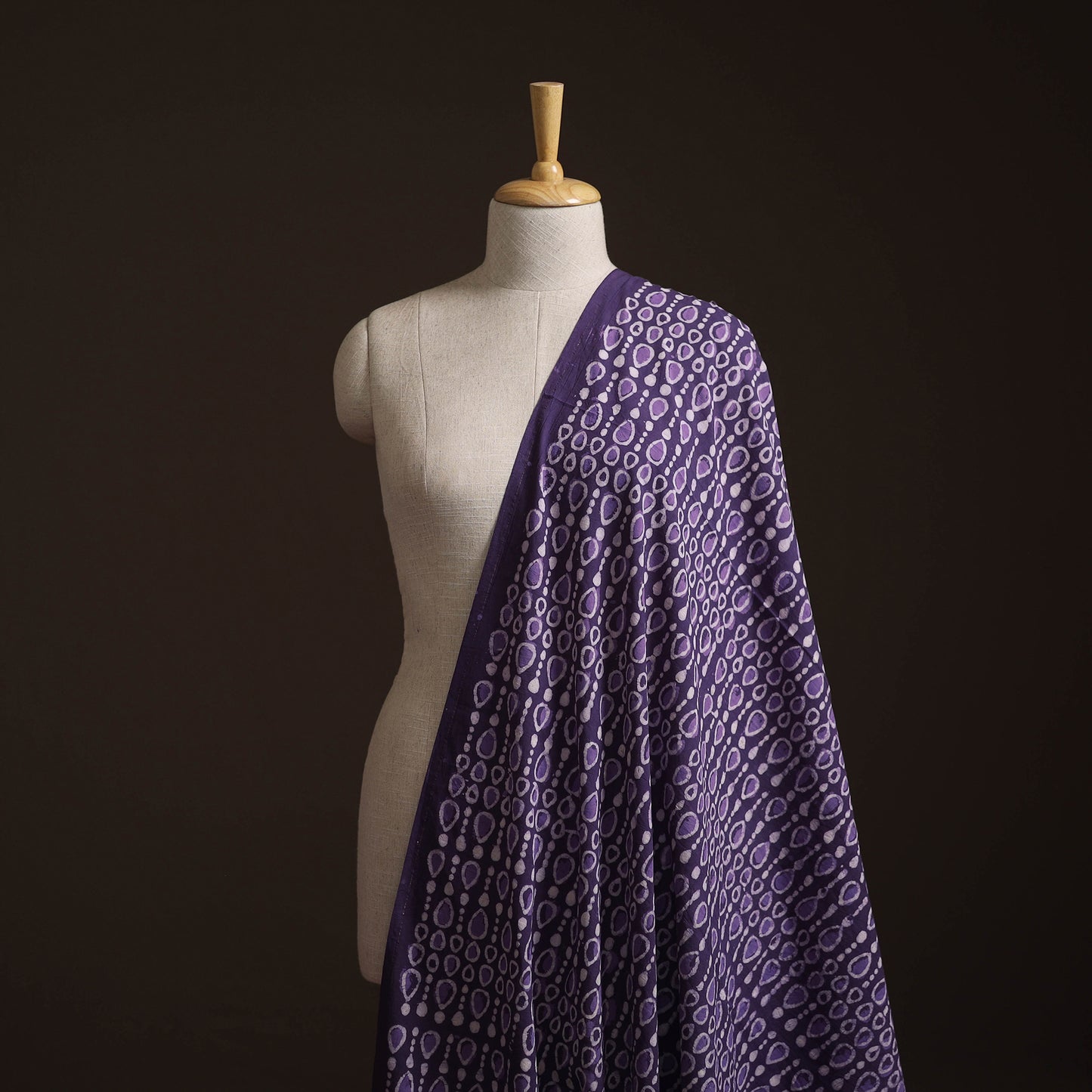 Purple - Bagru Dabu Hand Block Print Natural Dyed Cotton Fabric 31