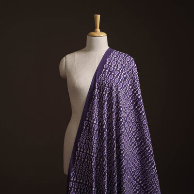 Purple - Bagru Dabu Hand Block Print Natural Dyed Cotton Fabric 31