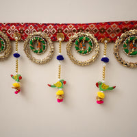 Diwali Decor Handmade Gota & Bead Work Toran 11