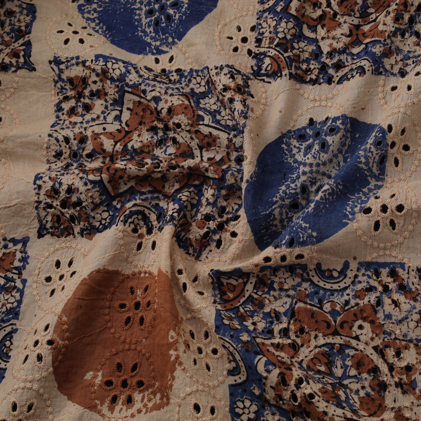 Natural Dyed Ajrakh Hand Block Print Cotton Hakoba Fabric 129