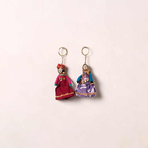 Handmade Rajasthani Puppet Keychains (Set of 2) 180