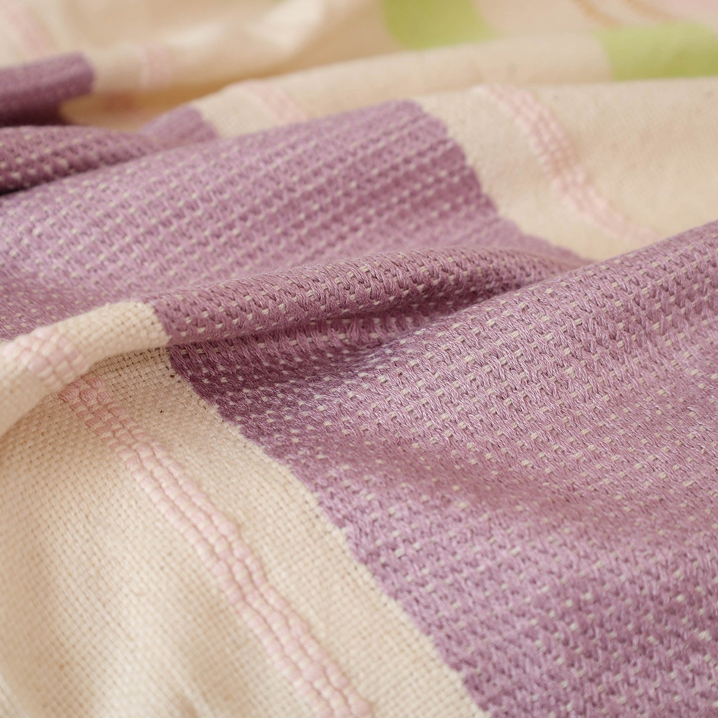 Pure Cotton Handwoven Bed/Sofa Throw with Cushion Cover Set 07