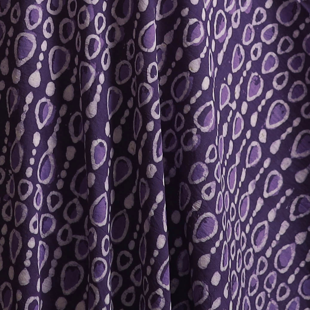 Purple - Bagru Dabu Hand Block Print Natural Dyed Cotton Fabric 31