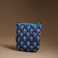 Blue - Handmade Quilted Cotton Utility Pouch 58