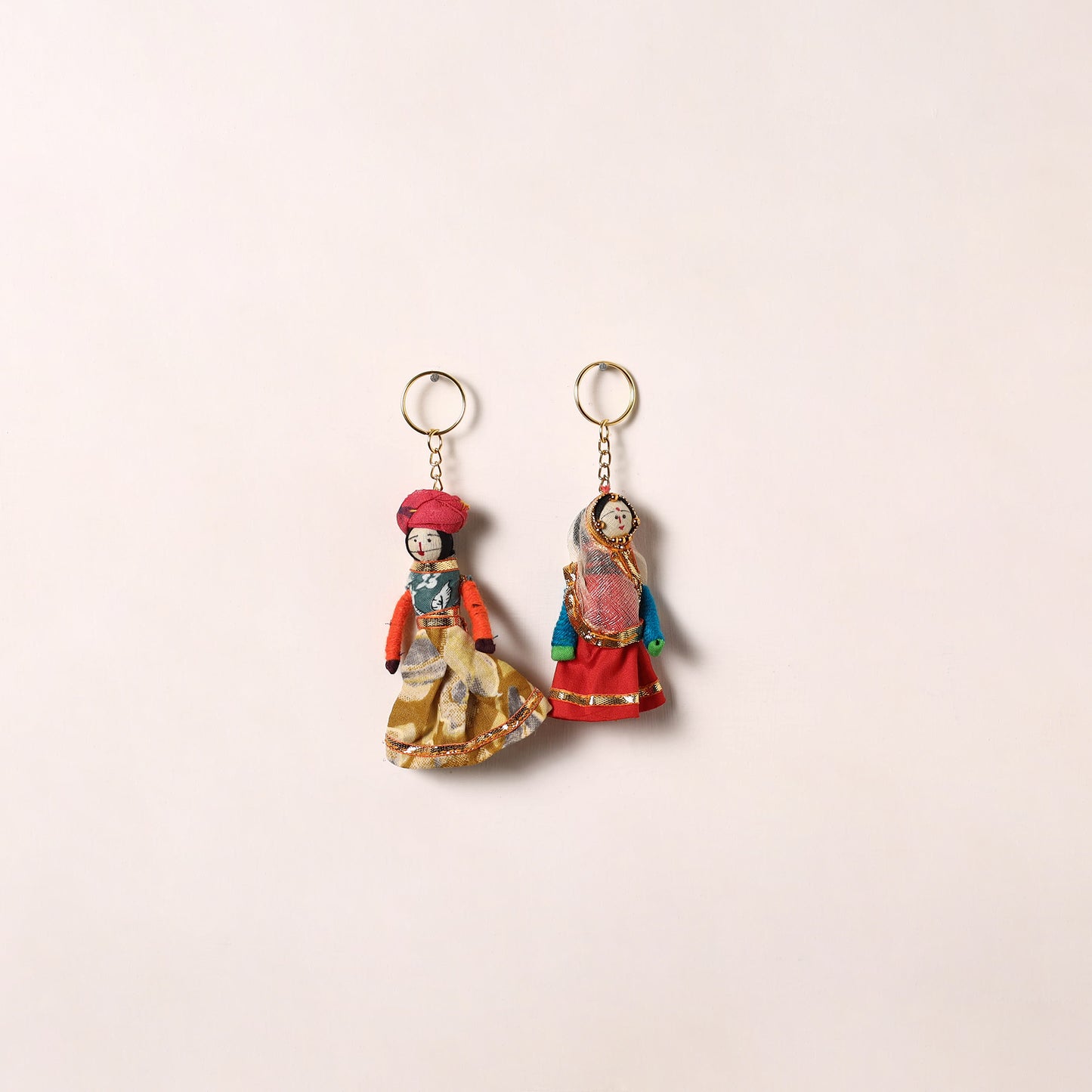 Handmade Rajasthani Puppet Keychains (Set of 2) 181