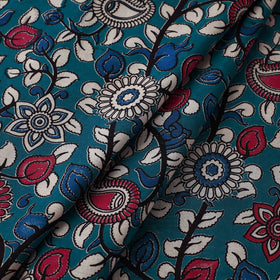 Buy Blue Cotton Kalamkari Print Fabric