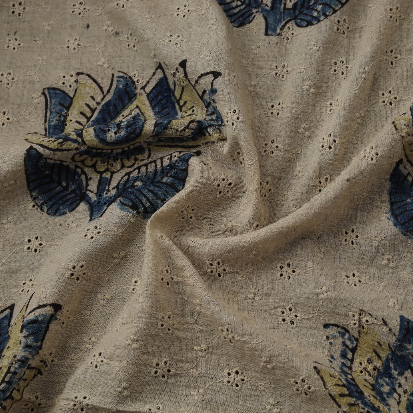 Natural Dyed Ajrakh Hand Block Print Cotton Hakoba Fabric 130