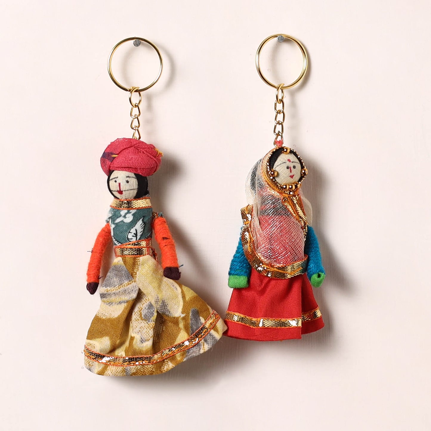 Handmade Rajasthani Puppet Keychains (Set of 2) 181