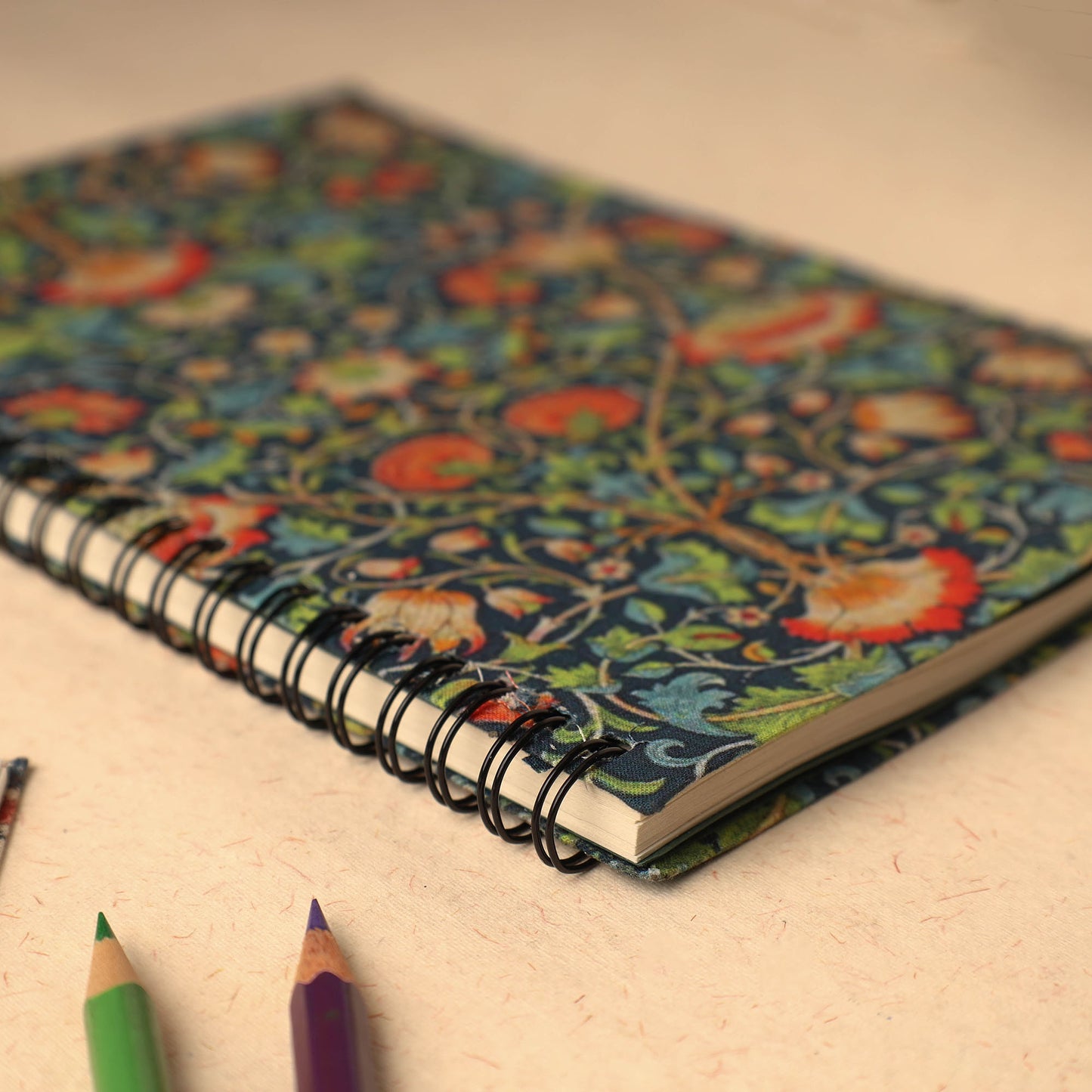 Multicolor - Floral Printed Handcrafted Spiral Notebook (8 x 6 in) 01