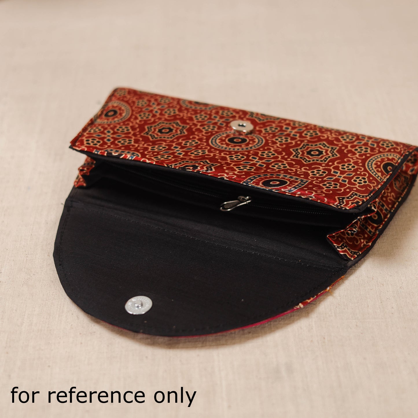 Traditional Kutch Mashru Silk Leather Flap Clutch / Wallet 21