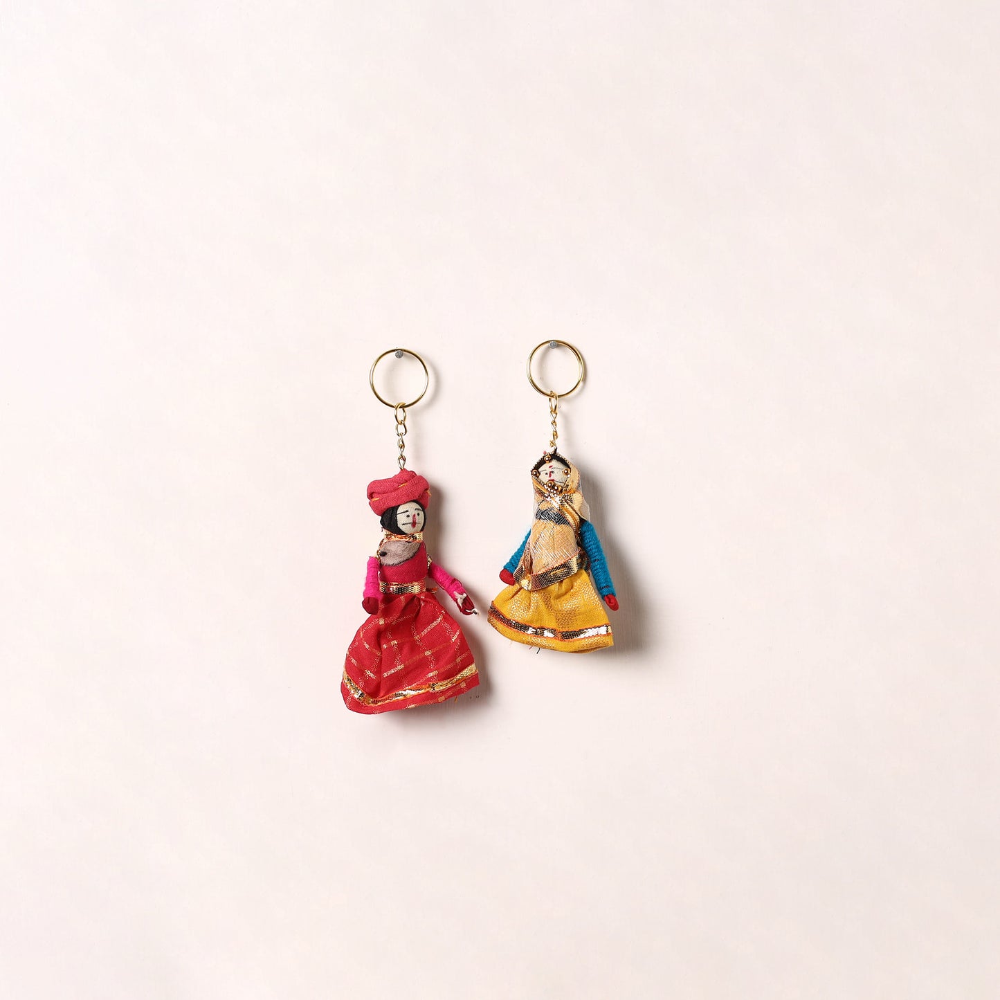 Handmade Rajasthani Puppet Keychains (Set of 2) 182