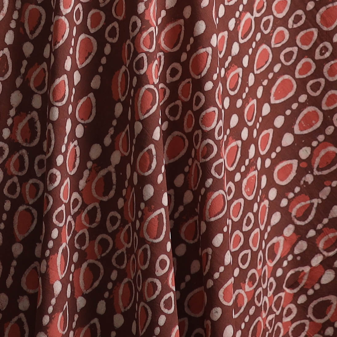 Maroon - Bagru Dabu Hand Block Print Natural Dyed Cotton Fabric 32