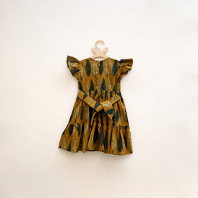 Pure Cotton Girls Tiered Frock Dress in Ajrakh Block Print (3-4 Years) 47