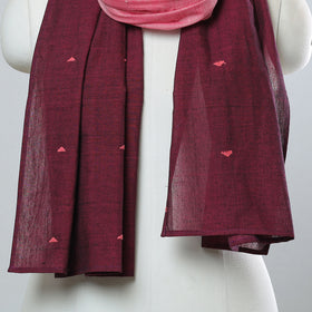 Multicolor - jamdani patchwork cotton stole 23 - handcrafted