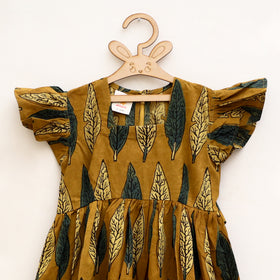 Pure Cotton Girls Tiered Frock Dress in Ajrakh Block Print (3-4 Years) 47
