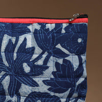 Blue - Handmade Quilted Cotton Utility Pouch 61