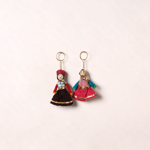 Handmade Rajasthani Puppet Keychains (Set of 2) 183