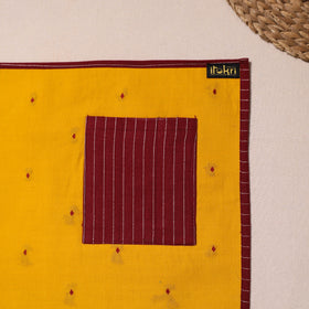 Yellow Jacquard Cotton Table Mat With Pocket