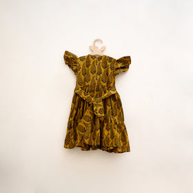 Pure Cotton Girls Tiered Frock Dress in Ajrakh Block Print (3-4 Years) 48