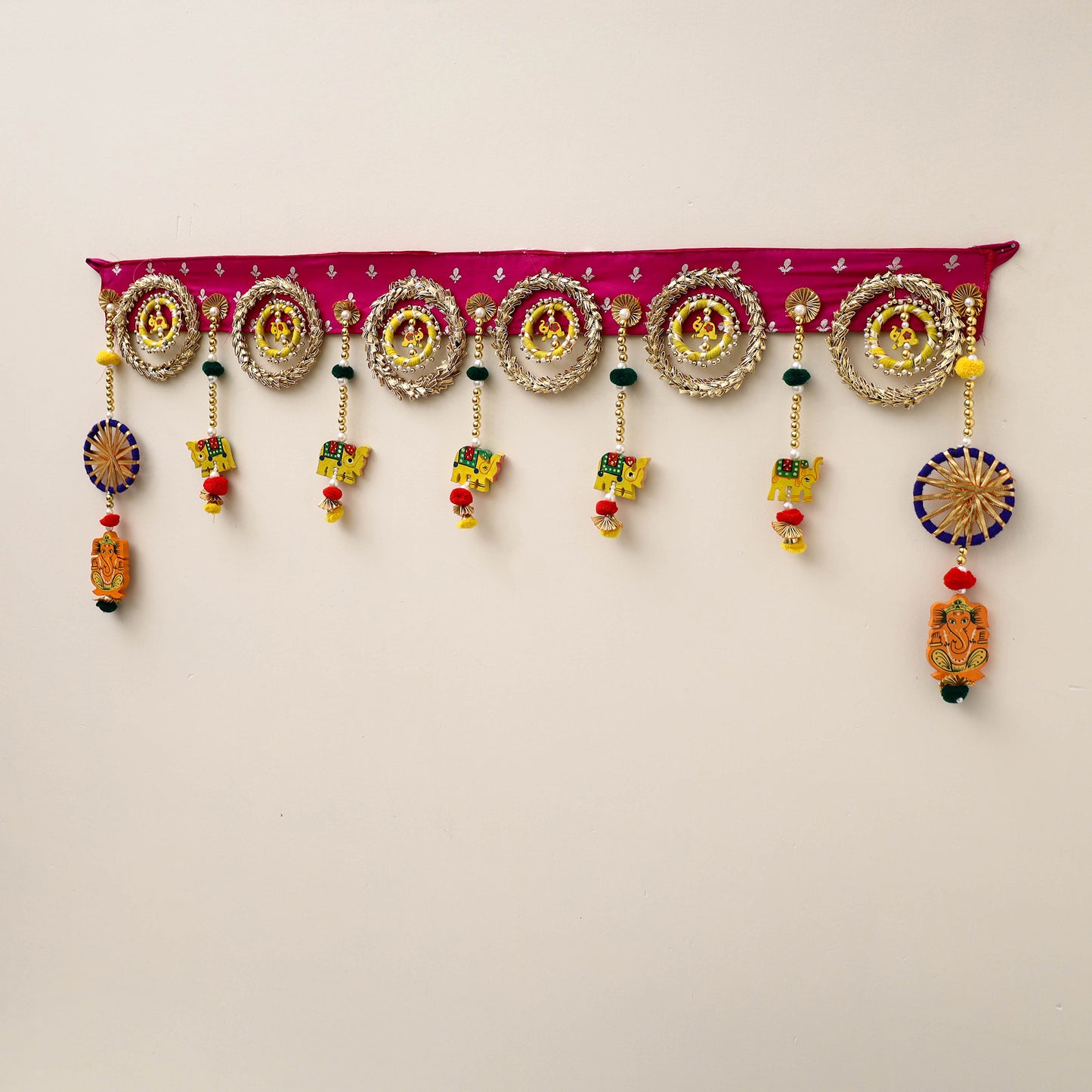 Diwali Decor Handmade Gota & Bead Work Toran 13