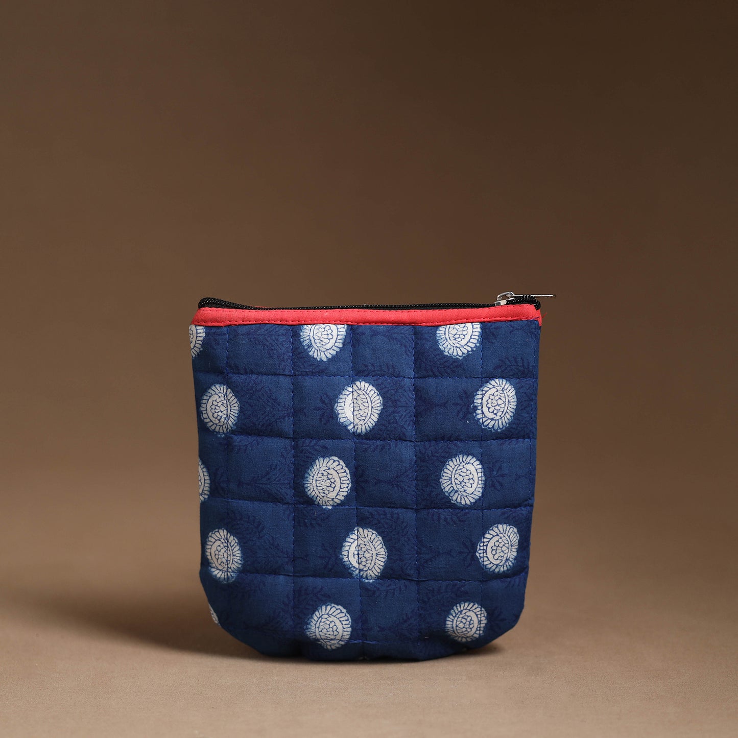 Blue - Handmade Quilted Cotton Utility Pouch 62