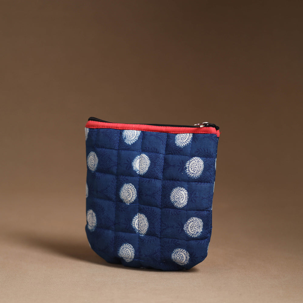 Blue - Handmade Quilted Cotton Utility Pouch 62