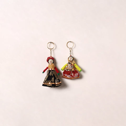 Handmade Rajasthani Puppet Keychains (Set of 2) 184