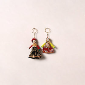 Handmade Rajasthani Puppet Keychains (Set of 2) 184
