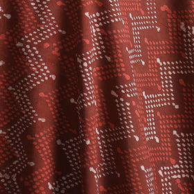 Maroon - Bagru Dabu Hand Block Print Natural Dyed Cotton Fabric 34
