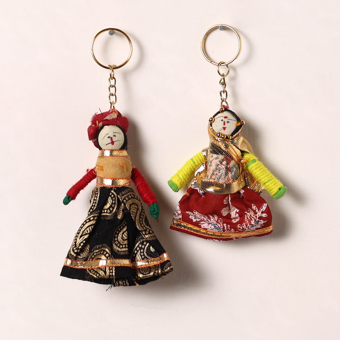 Handmade Rajasthani Puppet Keychains (Set of 2) 184