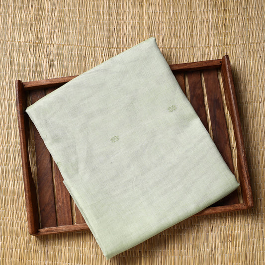Green - Pure Handloom Thread Buti Cotton Unisex Kurta Material - 3 Meter