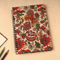 Beige - floral printed handcrafted spiral notebook (8 x 6