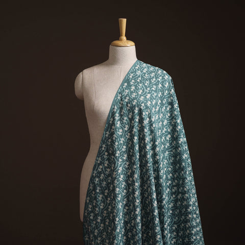 Blue - Bagru Dabu Hand Block Print Natural Dyed Cotton Fabric 35