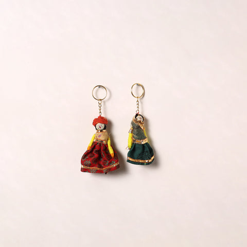 Handmade Rajasthani Puppet Keychains (Set of 2) 185