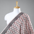 Beige Chanderi Silk Handloom Bagh Block Print Fabric