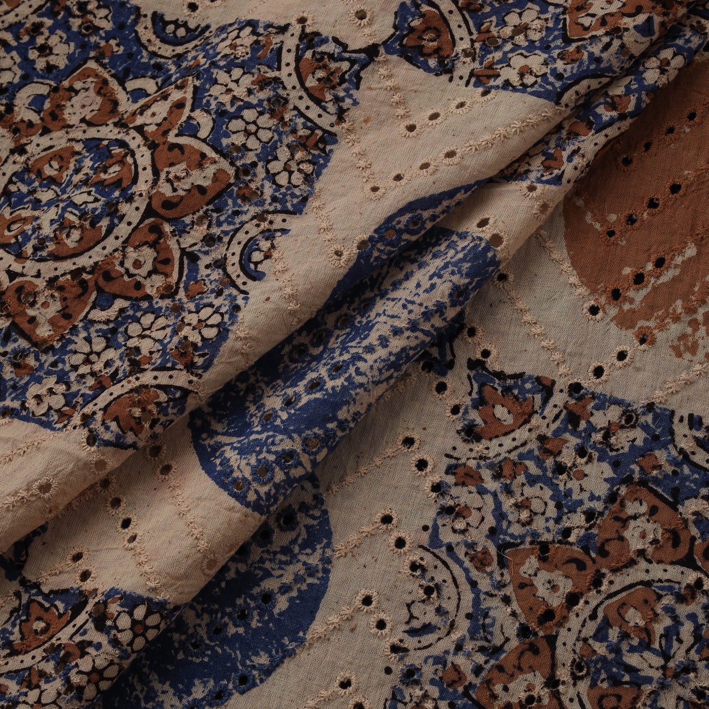 Natural Dyed Ajrakh Hand Block Print Cotton Hakoba Fabric 133