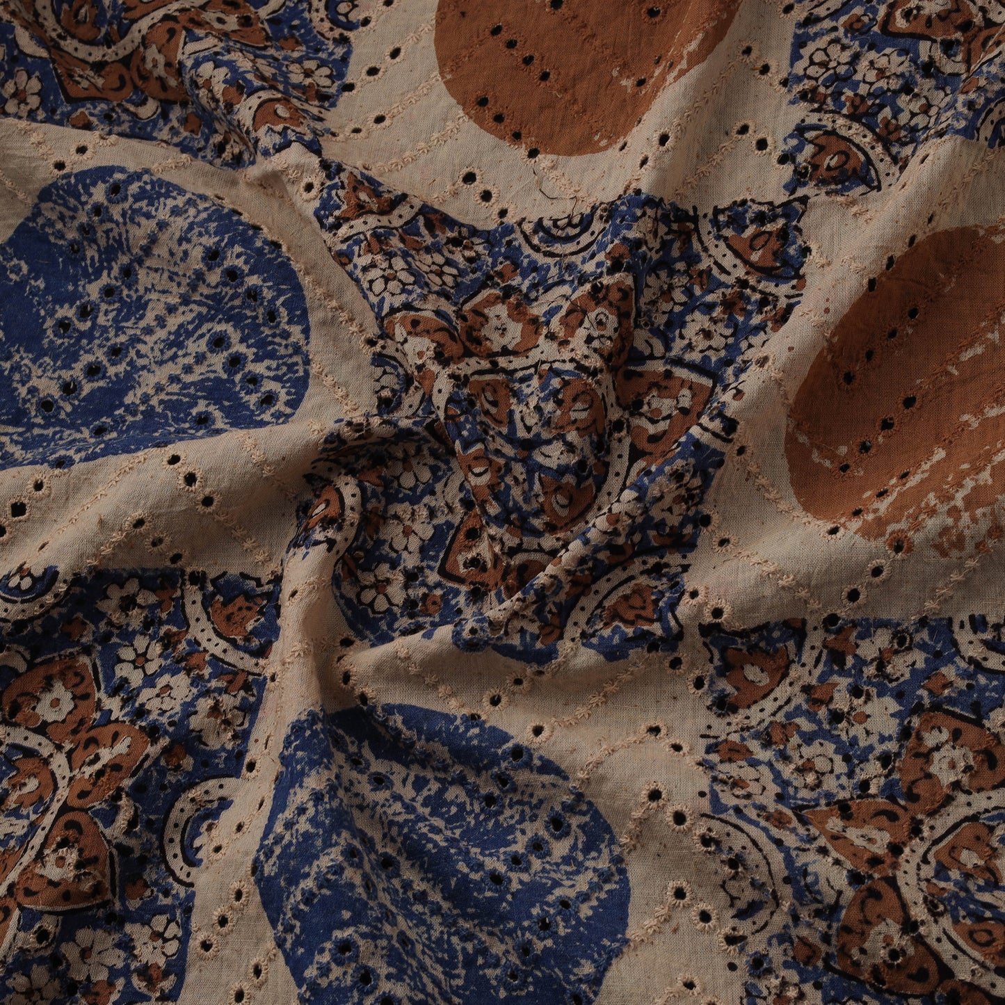 Natural Dyed Ajrakh Hand Block Print Cotton Hakoba Fabric 133