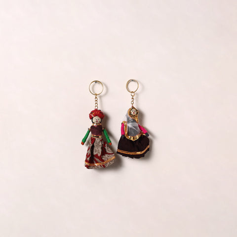 Handmade Rajasthani Puppet Keychains (Set of 2) 186