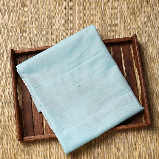 Blue - Pure Handloom Thread Buti Cotton Unisex Kurta Material - 3 Meter