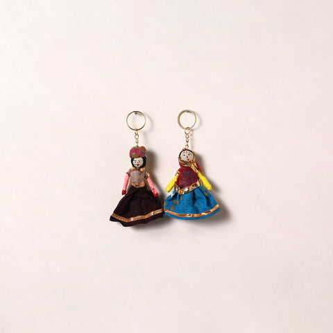 Handmade Rajasthani Puppet Keychains (Set of 2) 188