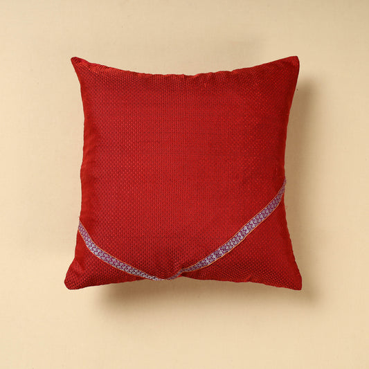 Red - Khun Weave Cotton Cushion Cover (16 x 16 in)