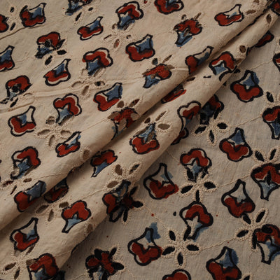 Natural Dyed Ajrakh Hand Block Print Cotton Hakoba Fabric 135