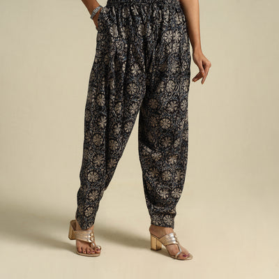  Black Pedana Block Print Cotton Kalamkari Salwar