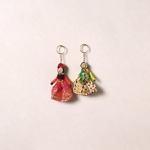 Handmade Rajasthani Puppet Keychains (Set of 2) 189