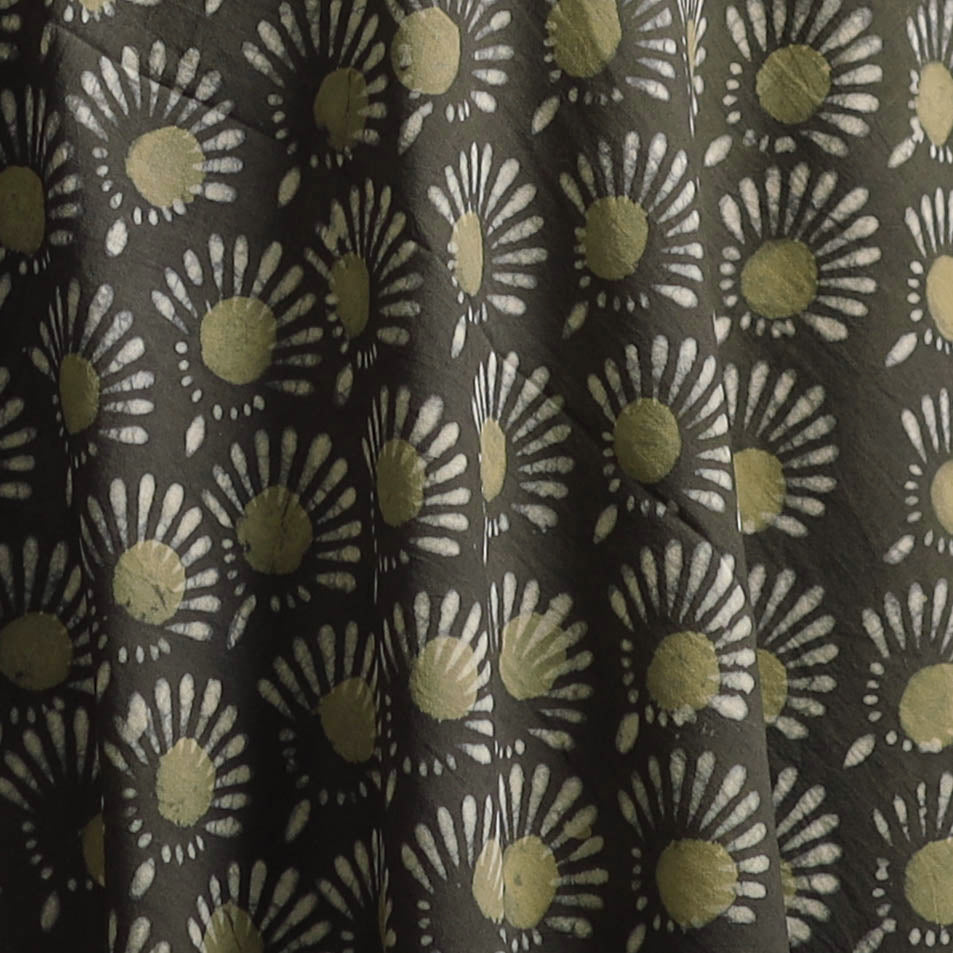 Green - Bagru Dabu Hand Block Print Natural Dyed Cotton Fabric 37