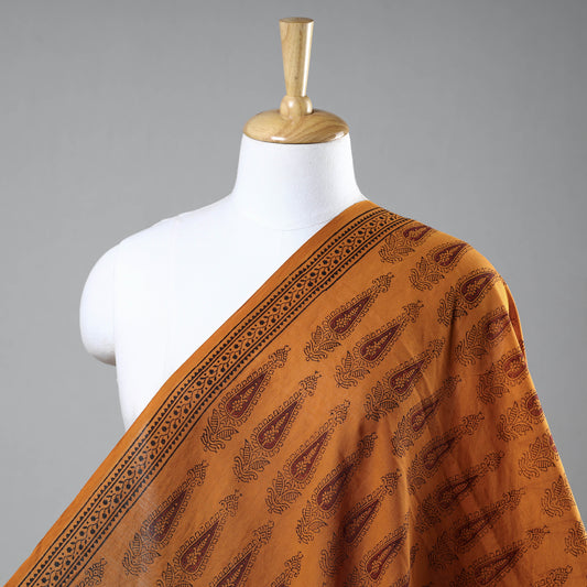 Yellow - Bagh Hand Block Printed Chanderi Silk Handloom Fabric