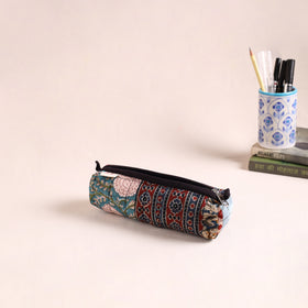 Patchwork quilted pencil pouch