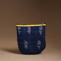 Blue - Handmade Quilted Cotton Utility Pouch 67