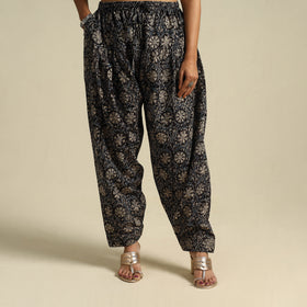  Black Pedana Block Print Cotton Kalamkari Salwar